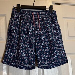 Crew cuts boys size 16 swim trunks navy with pink detail